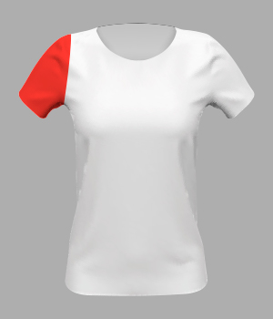 Camiseta com manga direita de outra cor